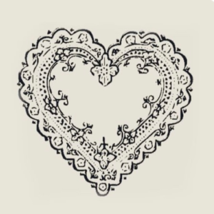 Lace heart that is also used as the icon the the website. 